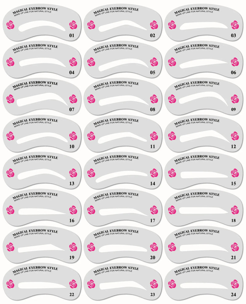 KSHBO 3/24Styles Grooming Eyebrow Stencil Kit Eye Makeup Stencils DIY Beauty Eyebrow Template Stencil For Women Beauty Tools