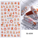 5D Nail Sticker Christmas Nail Art Snow Bird Gingerbread Man Design Santa Cartoon Sliders Winter White Decals Wrap FB5DK098-103