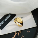 Gold-plated Engrave Rosette Rings Stainless Steel Fashion Personality 18k Gold European Christmas Simple Rings Jewelry Women