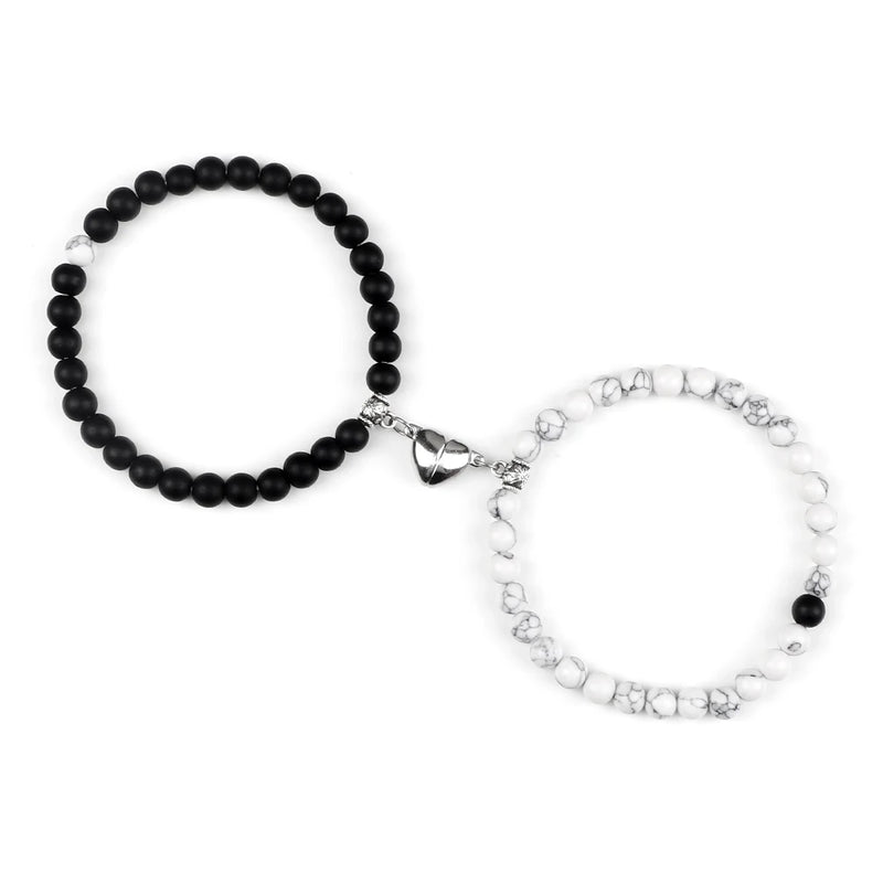 Fashion 2pcs/Set Magnet Couple Bracelets Natural Stone Beads Bracelets For Lovers Distance Valentine Bracelet Friendship Jewelry