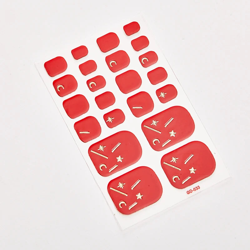Sanuxc Toe Nail Sticker Self Adhesive Nail Polish Sticker Plain Stickers Nail Decoration Minimalist Nail Wraps Full Cover