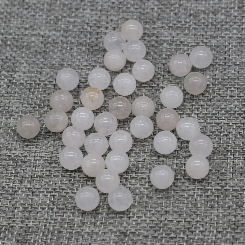 20Pcs Natural Stone Beads 8 MM Without Hole Round Semi-Precious For Potted Plants Fish Tank Decorations