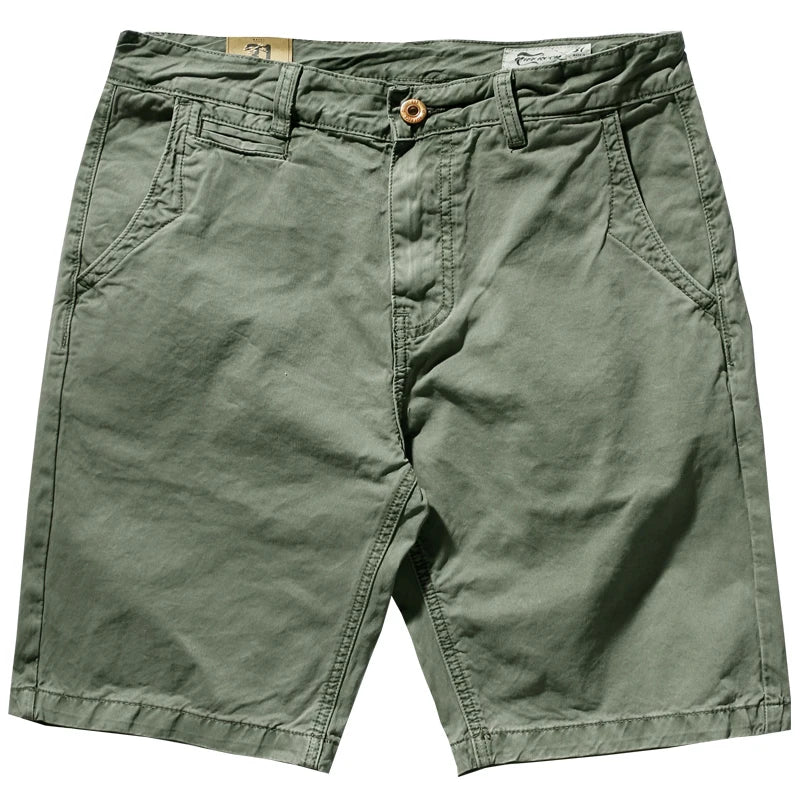 2021 Summer New Europe and America Style Woven Casual Shorts Men's Fashion Retro Pure Cotton Washed Old Sports Knee Length Pants