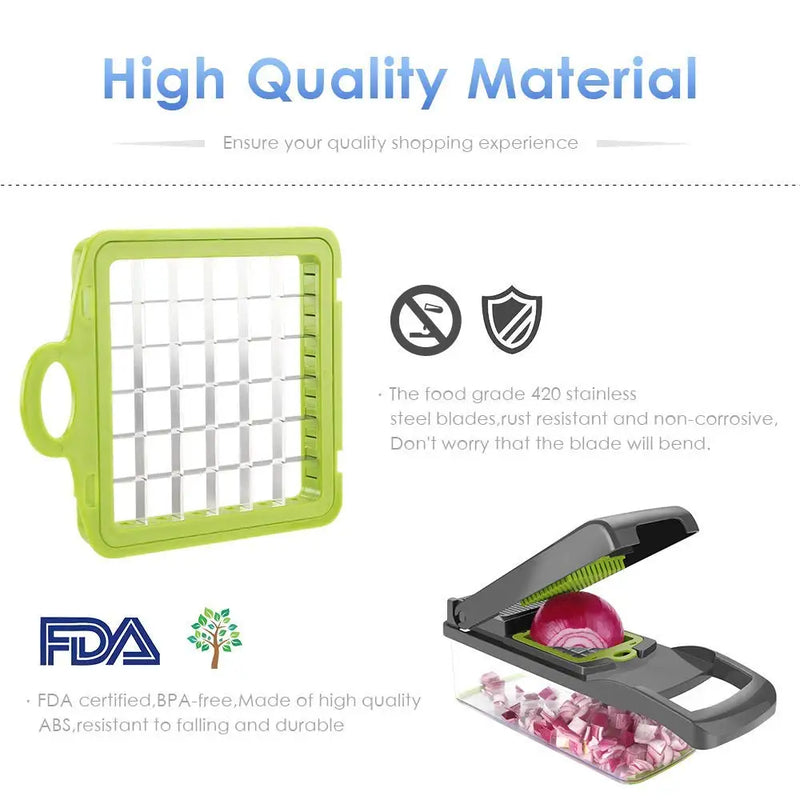 Picadora de verduras, rallador multifuncional, cortador, accesorios de cocina, cortador manual de frutas, trituradoras de patatas, queso y cebollas.