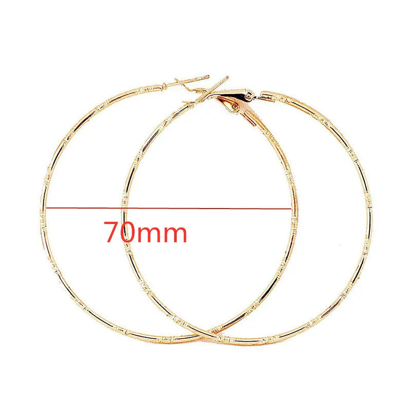 4-8CM Exaggerated Big Smooth Circle Hoop Earrings  for Women Aros Simple Round Loop Ear Wedding Jewelry Brincos Cool Gift