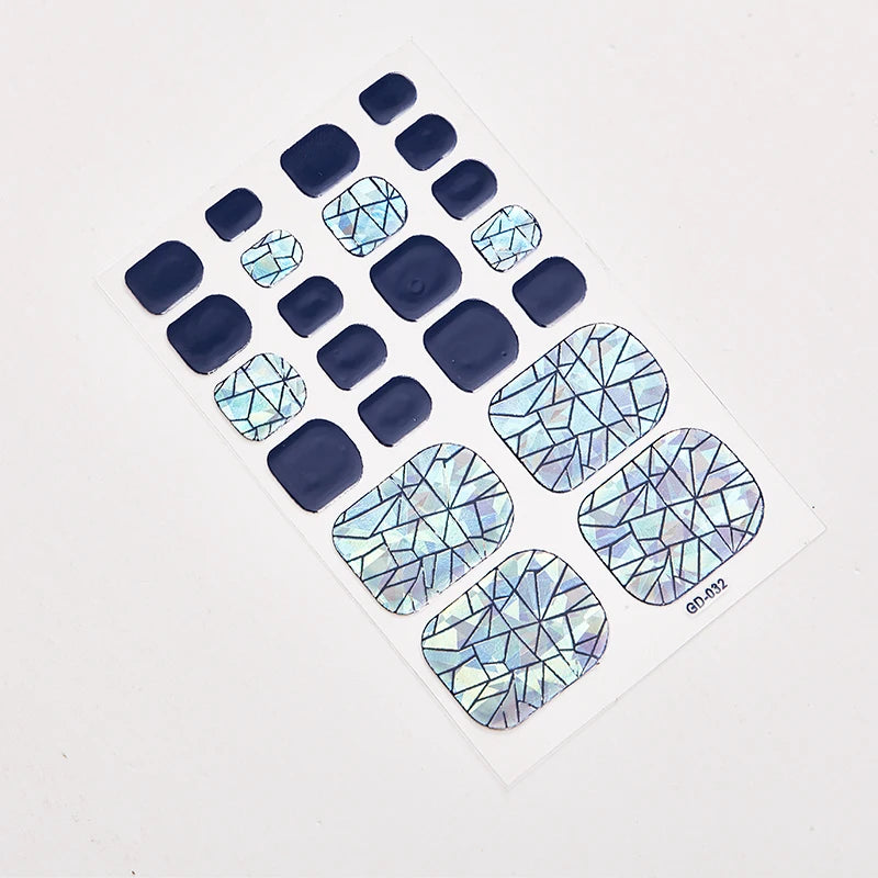Sanuxc Toe Nail Sticker Self Adhesive Nail Polish Sticker Plain Stickers Nail Decoration Minimalist Nail Wraps Full Cover