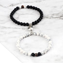 Fashion 2pcs/Set Magnet Couple Bracelets Natural Stone Beads Bracelets For Lovers Distance Valentine Bracelet Friendship Jewelry