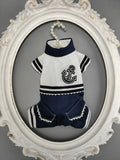 Unique Handmade Dog Clothes Pet Supplies Student Couples Dress Girls School Uniforms Pleated Skirt Boys Navy Sailor Jumpsuit Cat
