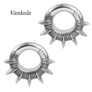 Vankula 2pcs 316L Stainless Steel Spiky Ear Weights Ear Plugs Tunnels Expander Gauge Hanger Body Piercing Jewelry Earrings