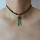 Choker Necklace Suede Choker Necklace Bohemian Feather Necklace Trendy Bohemian Feather Suede Choker Necklace