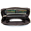 Genuine Leather Business Clutch Wallet Men Long Leather Phone Bag Purse Male Large Size Handy Coin Wallet Card Holder Money Bag