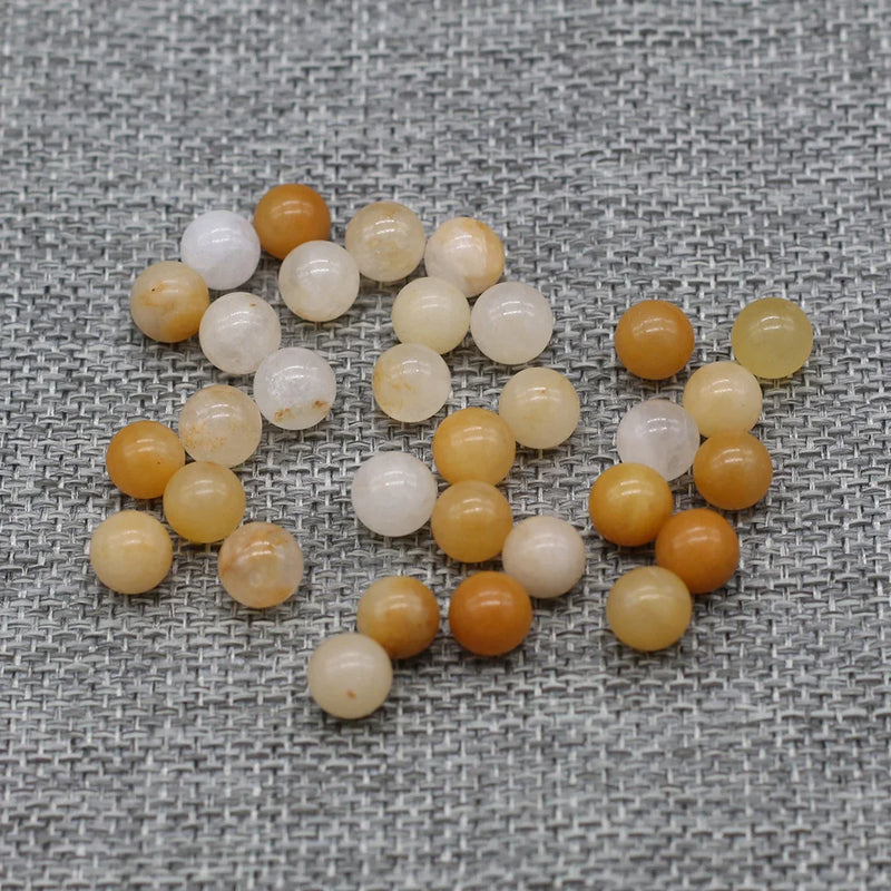 20Pcs Natural Stone Beads 8 MM Without Hole Round Semi-Precious For Potted Plants Fish Tank Decorations