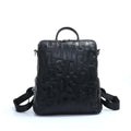 Zency Women's Genuine Leather Backpack Spring Summer Unique Letter Fashion Shoulder School Travel Knapsack Rucksack Girls