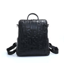 Zency Women's Genuine Leather Backpack Spring Summer Unique Letter Fashion Shoulder School Travel Knapsack Rucksack Girls