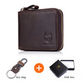 BULLCAPTAIN RFID Leather Men's Wallet Brand Wallet Retro Men's Short Coin Purse Zipper Wallet Card Holder Wallet