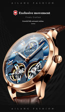 AILANG Original Design men's Double Flywheel Automatic Mechanical Watch Fashion Leisure Business Luxury Clock