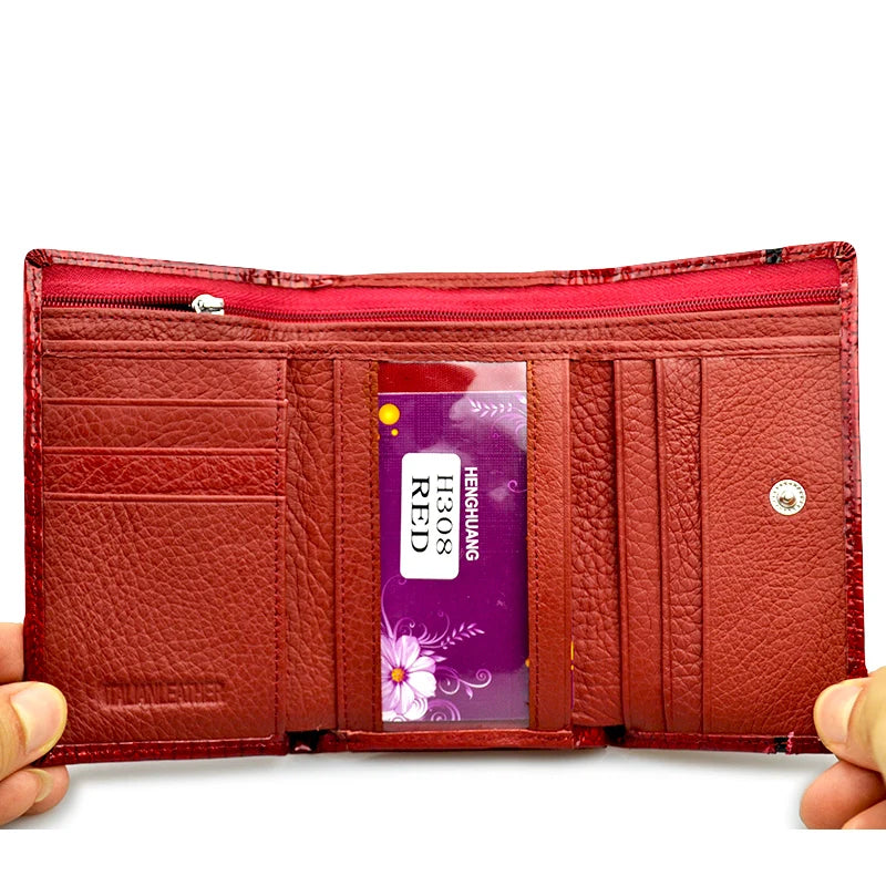Small Women's Wallet and Purse Genuine Leather Luxury Female Luxury Clutch Coin Purse Lady's Card Holder Money Bags