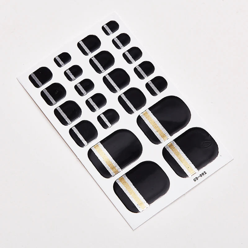 Sanuxc Toe Nail Sticker Self Adhesive Nail Polish Sticker Plain Stickers Nail Decoration Minimalist Nail Wraps Full Cover