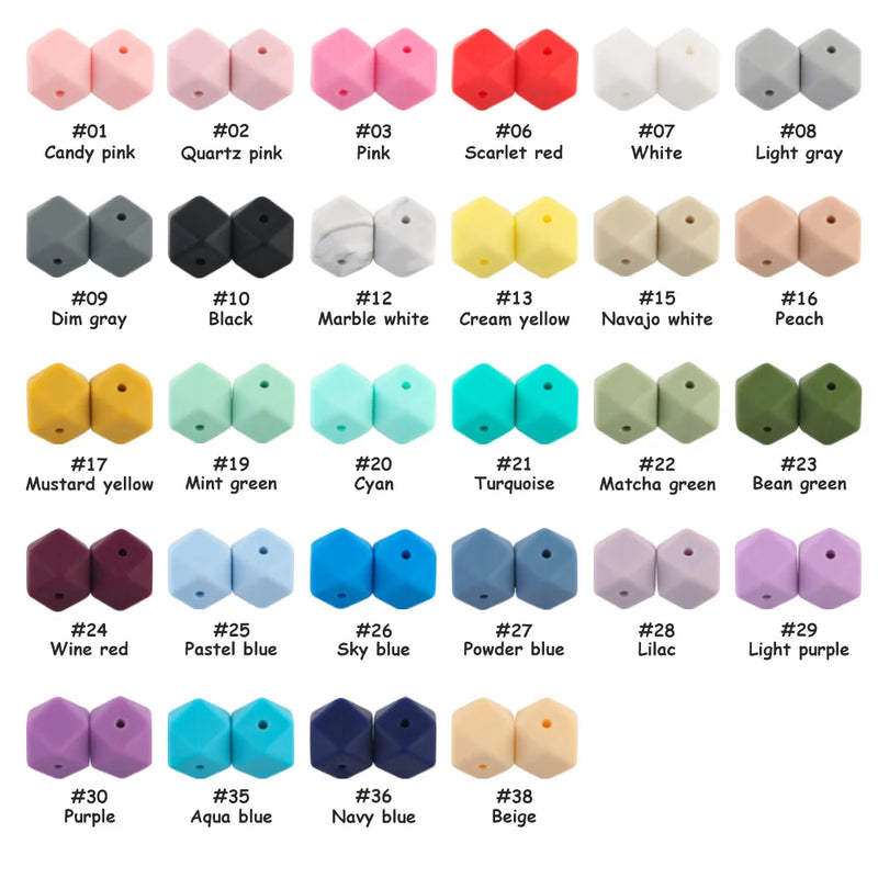 Kovict 14/17mm 10pcs Hexagon Silicone Beads For Jewelry Making Silicone Bead To Make Bracelets Necklace Making Accessories