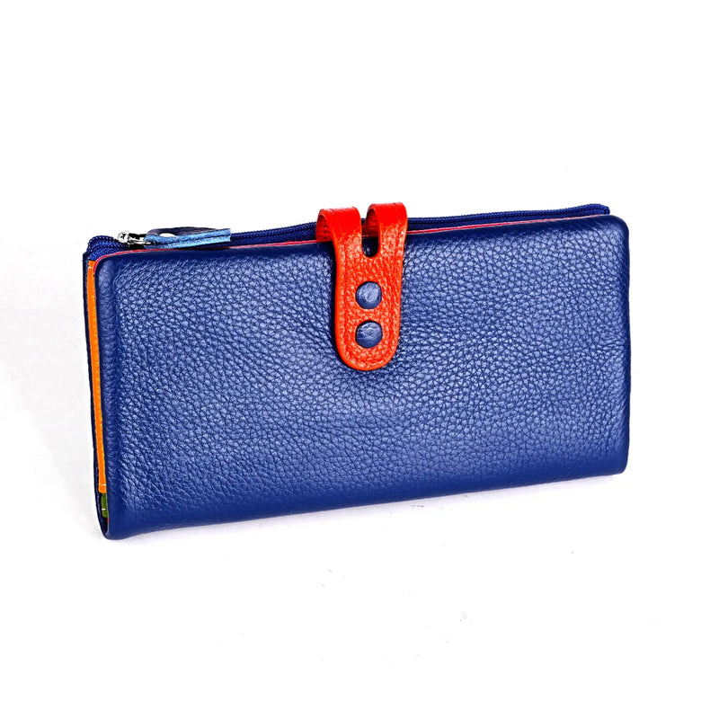 CICICUFF Fashion Wallet Women Genuine Leather Long Clutch Ladies Purse with Zipper Pocket Colorful Phone Wallet Female Billfold