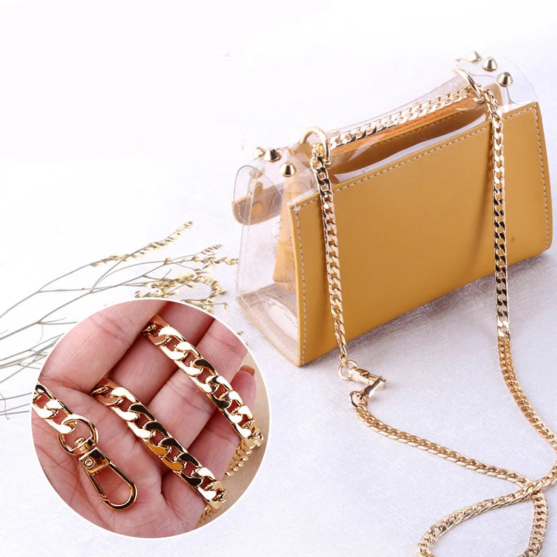 100cm DIY Women Metal Bags Strap Chain Stainless Steel Bag Belt For Crossbody Girl Detachable Shoulder Accessories Handbag Strap