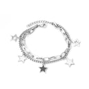 LUXUSTEEL Stainless Steel Blue Evil Eye Crystal Pendants Bracelet for Women Cuban Link Chain Bracelet Bling Fashion Jewelry Gift