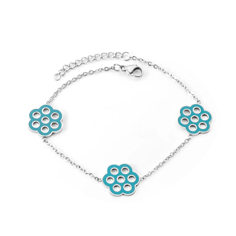 LUXUSTEEL Stainless Steel Blue Evil Eye Crystal Pendants Bracelet for Women Cuban Link Chain Bracelet Bling Fashion Jewelry Gift