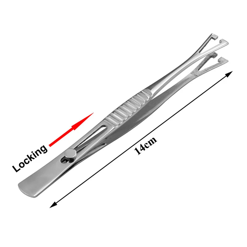 1pc Surgical Steel Tweezers for Catch Bar Grasp Clamp Plier Professional Clip Hold Pole Balls Forceps Body Piercing Jewelry Tool