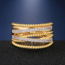 Huitan New Arrival Twist Cross Finger Ring for Women Anniversary Ring Daily Wearable Versatile Classic Twine Rings DropShipping