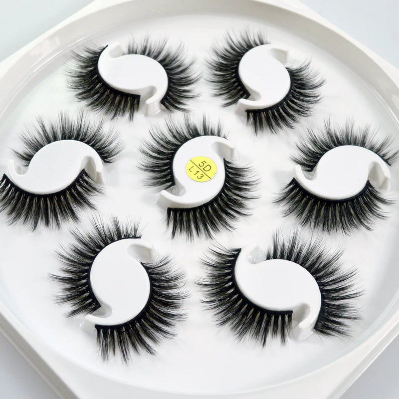 QSTY 7pairs 15-25mm 3D Mink Lashes Natural Long False Eyelashes Dramatic Volume Fake eye Lash Makeup for eyelashe extension