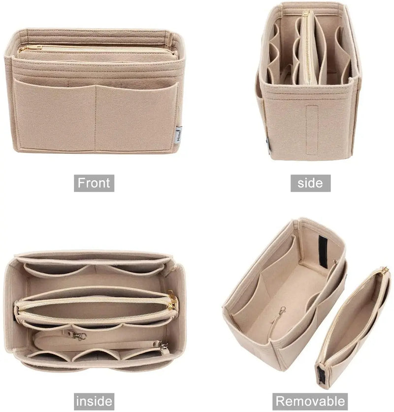 Purse Organizer Insert, Felt Bag organizer with zipper,Bag in bag, Handbag & Tote Shaper,Perfect For Speedy Neverfull