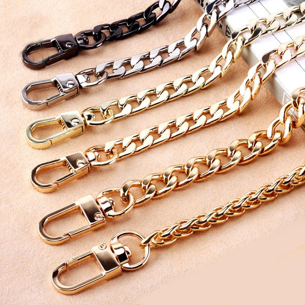 100cm DIY Women Metal Bags Strap Chain Stainless Steel Bag Belt For Crossbody Girl Detachable Shoulder Accessories Handbag Strap