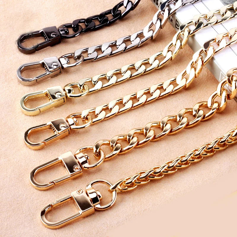 100cm DIY Women Metal Bags Strap Chain Stainless Steel Bag Belt For Crossbody Girl Detachable Shoulder Accessories Handbag Strap