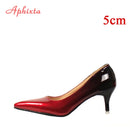 Aphixta 10cm stiletto Heels Pumps Women Shoes Pointed Toe Patent Leather Wedding Party Dress Footwear Shoes Woman Plus Size 48
