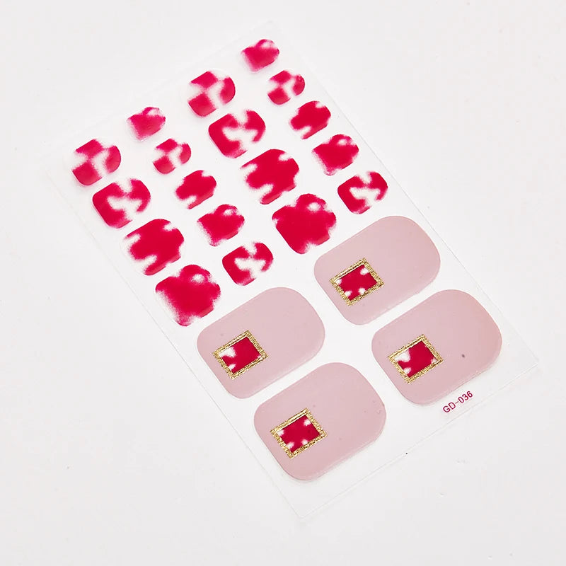 Sanuxc Toe Nail Sticker Self Adhesive Nail Polish Sticker Plain Stickers Nail Decoration Minimalist Nail Wraps Full Cover
