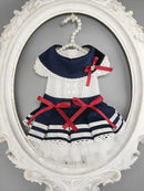 Unique Handmade Dog Clothes Pet Supplies Student Couples Dress Girls School Uniforms Pleated Skirt Boys Navy Sailor Jumpsuit Cat