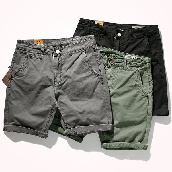 2021 Summer New Europe and America Style Woven Casual Shorts Men's Fashion Retro Pure Cotton Washed Old Sports Knee Length Pants