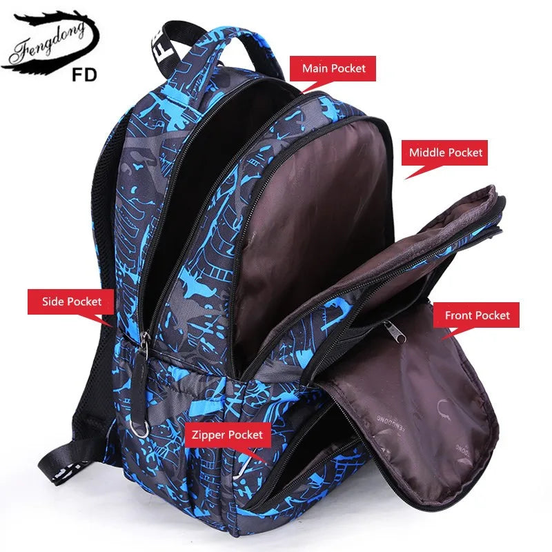 Fengdong high school backpack College Student school backpack big School Bags for Teenage boys Casual Sports backpack Rucksack