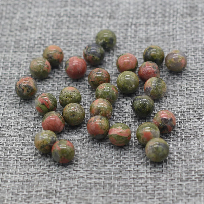 20Pcs Natural Stone Beads 8 MM Without Hole Round Semi-Precious For Potted Plants Fish Tank Decorations