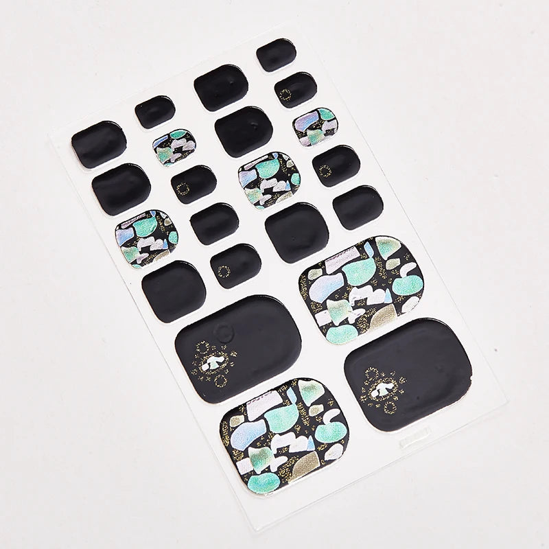 Sanuxc Toe Nail Sticker Self Adhesive Nail Polish Sticker Plain Stickers Nail Decoration Minimalist Nail Wraps Full Cover