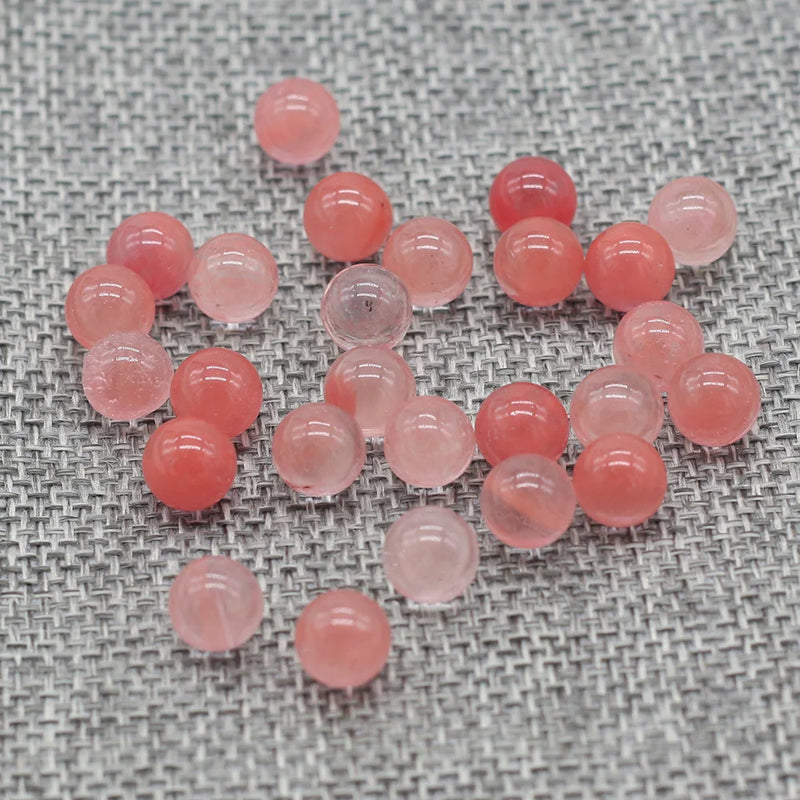 20Pcs Natural Stone Beads 8 MM Without Hole Round Semi-Precious For Potted Plants Fish Tank Decorations