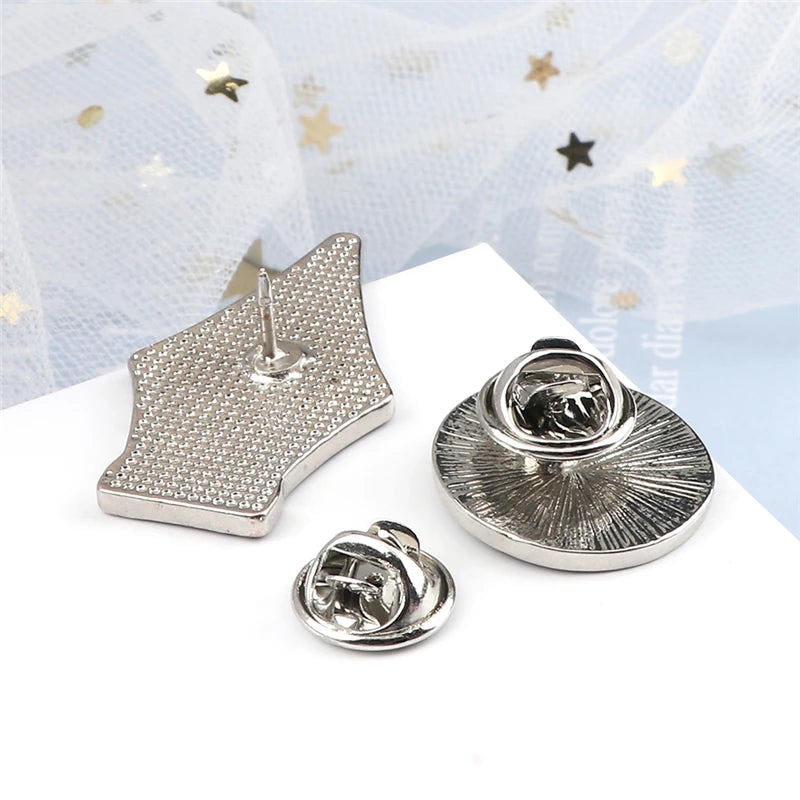 Black Dark Style Pins Pen Eyes Round Enamel Brooch Punk Cool Lapel Pin Custom Button Badge Fashion Jewelry Gifts For Friends Men