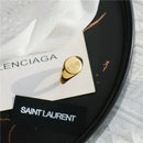 Gold-plated Engrave Rosette Rings Stainless Steel Fashion Personality 18k Gold European Christmas Simple Rings Jewelry Women