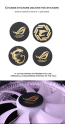 PC Case Fan Metal Sticker ROG MSI AORUS Label Gold-plated Cooling Fan Sticker Chassis Sticker GPU Decorative Sticker