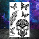 وشم مؤقت واقعي على شكل أشواك وتنين وذئب للرجال البالغين والأطفال وشم مزيف على شكل جمجمة نمر وأسد ورقبة وذراع ويدين وشم صغير