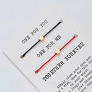 2pcs/set ONE FOR YOU ONE FOR ME Together Forever Love Infinity 8 Charm Bracelet Red String Couple Bracelets Lovers Wish Jewelry