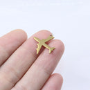 10pcs 20mm Stainless Steel High Quality Cute Plane Charms Pendant DIY Necklace Bracelets Unfading Colorless