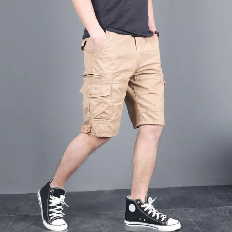 2024 Men's Cargo Shorts Summer Tactical Joggers Shorts Men Loose Work Casual Cotton Short Pants Man Clothing Plus Size 4XL