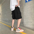 Men Casual Shorts Solid Leisure All-match Multi-pockets Summer Oversize S-3XL Harajuku Baggy Cargo Trousers Streetwear Ins BF