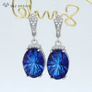 S&Z DESIGN 2021 New Fashion Luxury Large Oval Crystal Dangle Earrings Cubic Zirconia Earrings For Women Wedding Elegant Jewelry